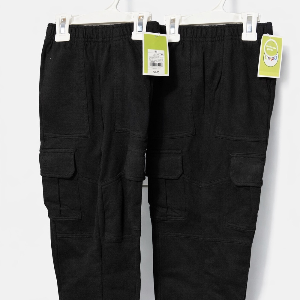 Black Cargo Pants for Kids (2 pack)